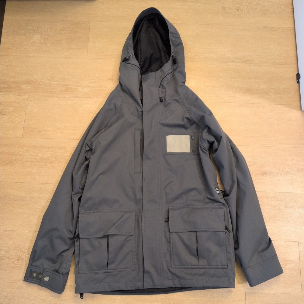 Airblaster Travis Parker Snowboard Jacket Men's Small Gray Hooded Shell Ski Coat